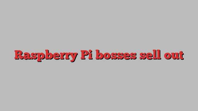 Raspberry Pi bosses sell out 